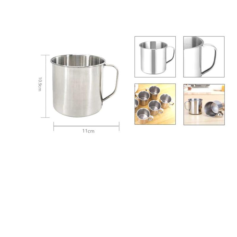 GENERICO - Pack 6 Taza Jarro Metalico