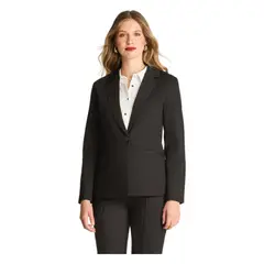 LORENZO DI PONTTI - Blazer Manga Larga Punto Roma Negro