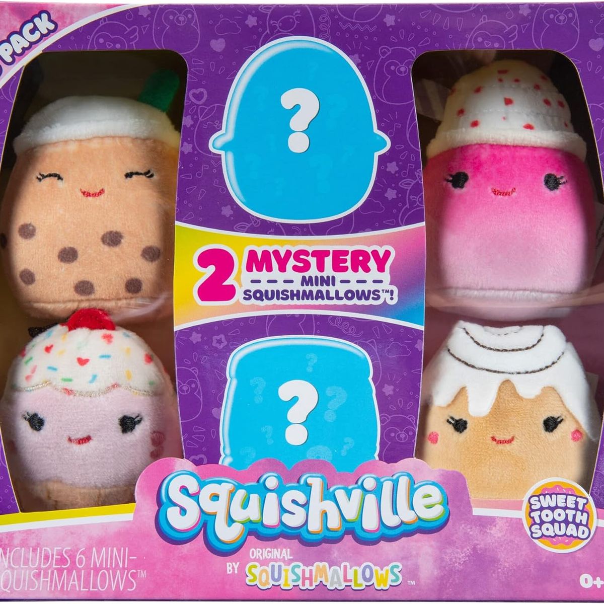 SQUISHMALLOWS - Pack de 6 Peluches 5 Centímetros Squishville Squishmallows.