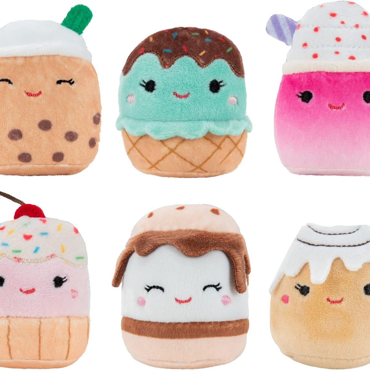 SQUISHMALLOWS - Pack de 6 Peluches 5 Centímetros Squishville Squishmallows.