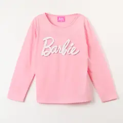 BARBIE - Polera Manga Larga Niña Big Letters Rosado