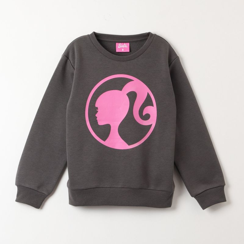 BARBIE - Poleron Niña Logo Gris Barbie