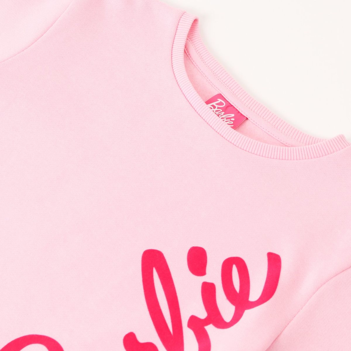 BARBIE - Poleron Cerrado Niña Big Logo Rosado Barbie
