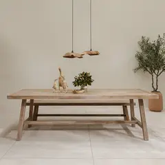 AMOBLE - Mesa De Comedor Atilo Natural Ch 240 Amoblé