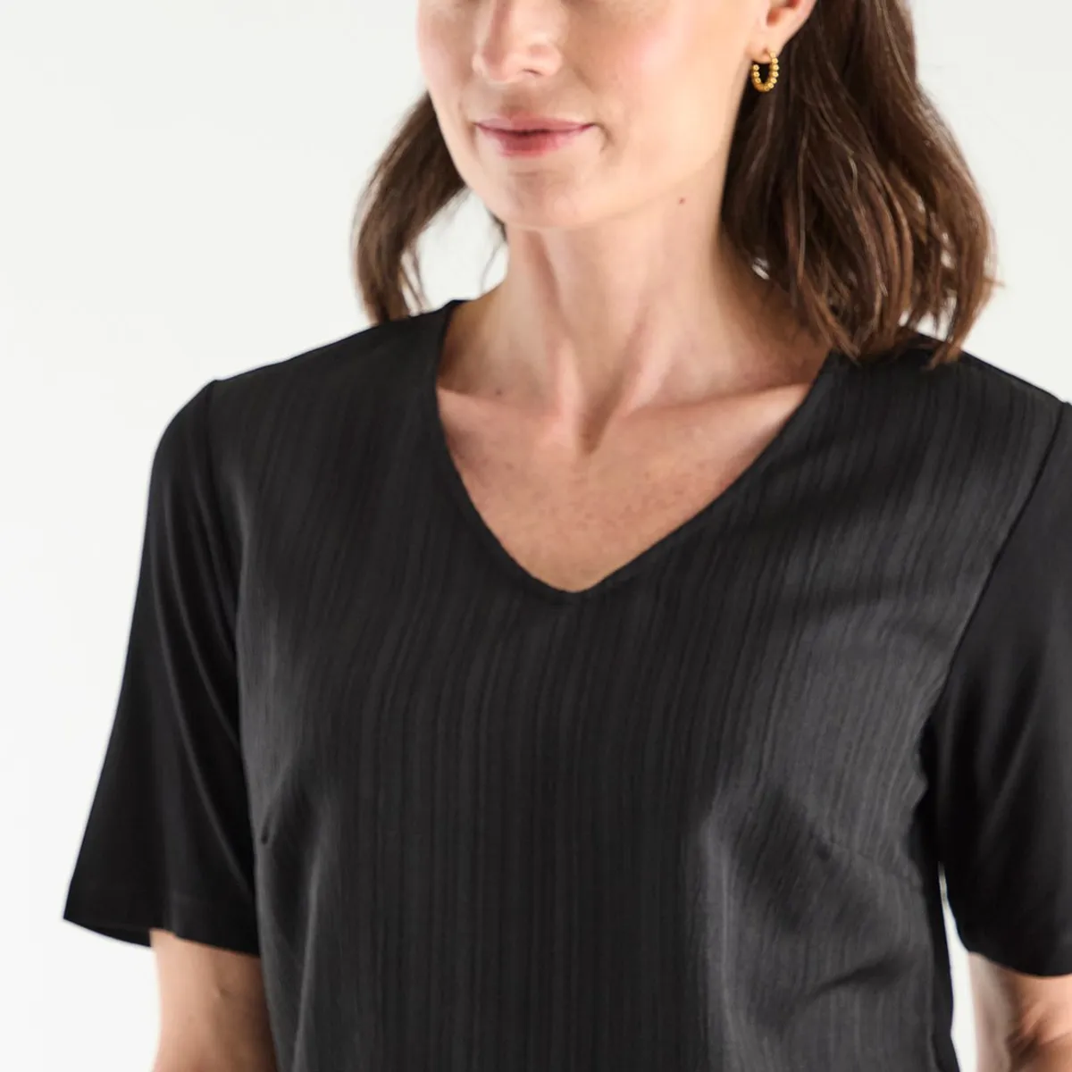 MA GRIFFE - Polera Manga Corta Negro Mujer Magriffe