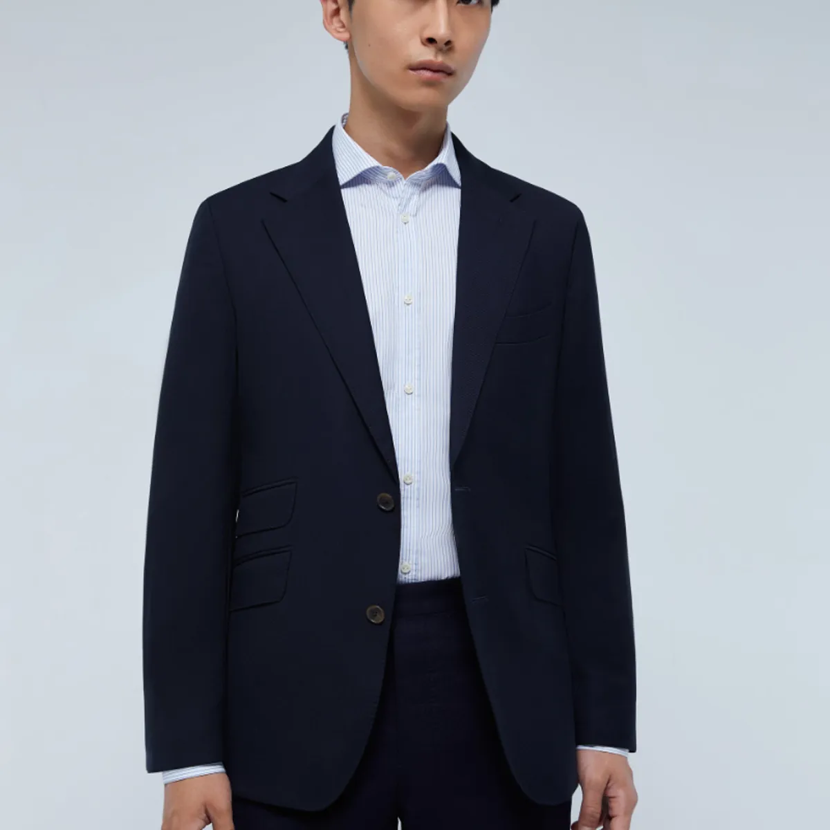 SCALPERS - Americana Lana Clásica Navy