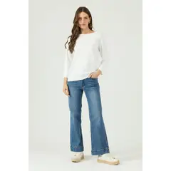 PRIVILEGE - Sweater blanco manga 3/4