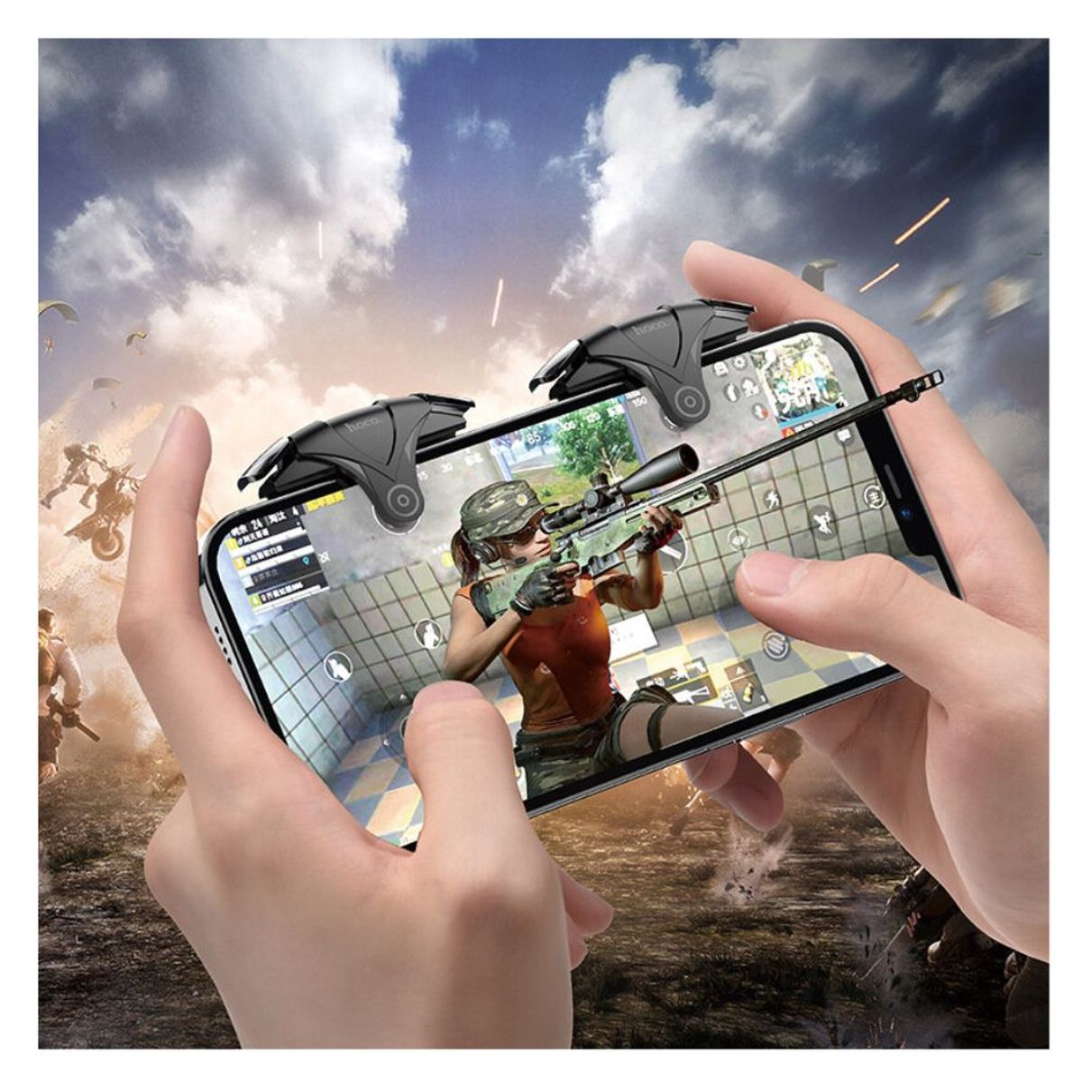 HOCO - Gatillos Gamer Con Pulso Electromagnetico Gm5 Free Fire Hoco