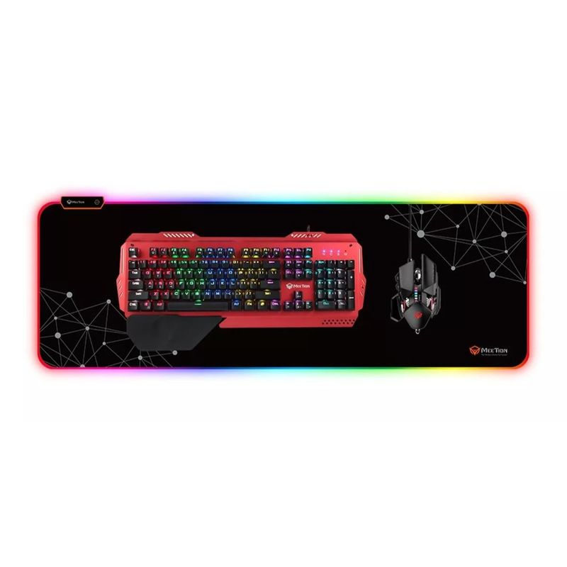 MEETION - Mousepad Alfombrilla Retroiluminado RGB Antideslizante Gaming