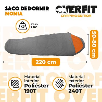 Imagen 2 del producto Saco de Dormir Termico 0 a 15 Grados Momia Camping