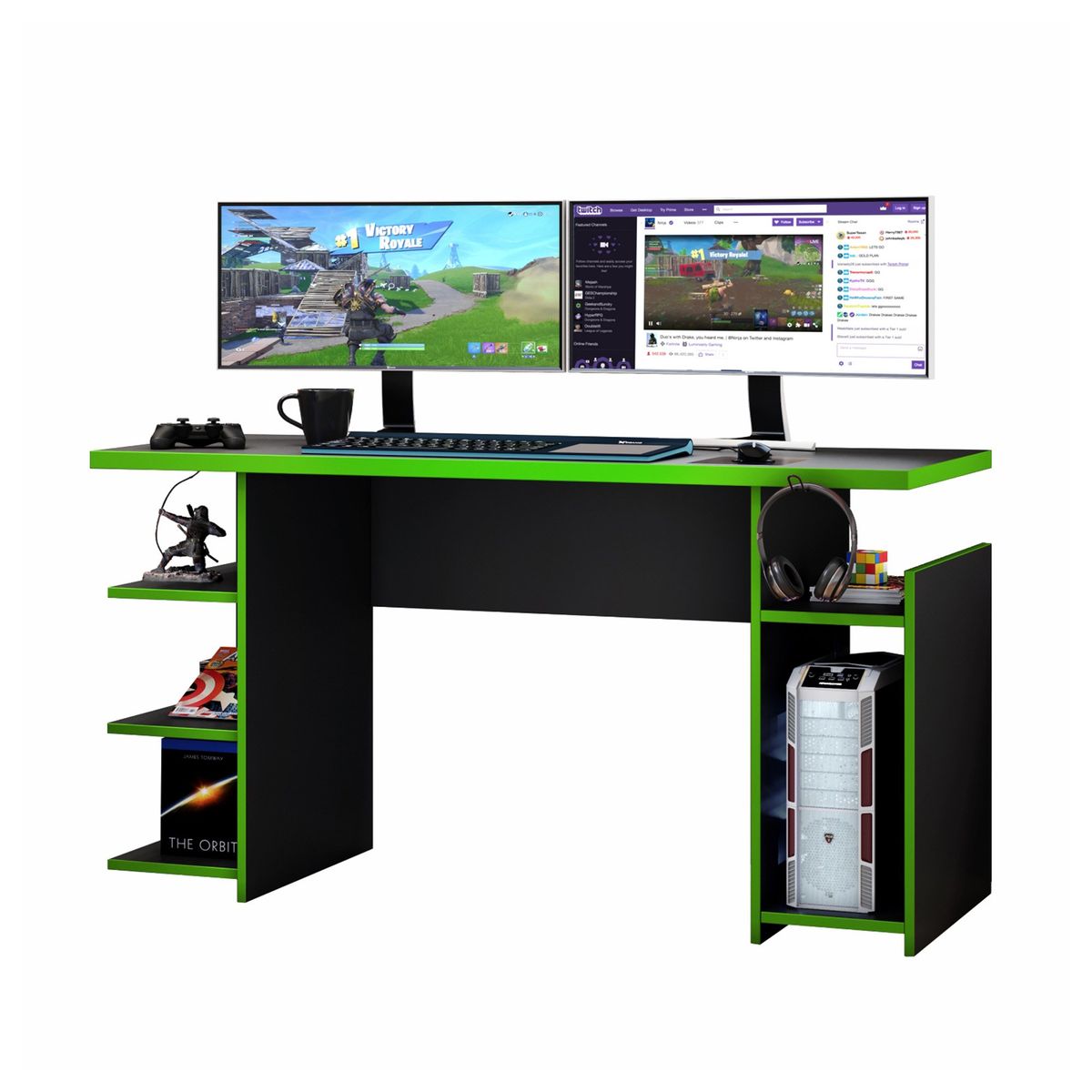 HOME MOBILI - Escritorio Gamer Stellar NegroVerde
