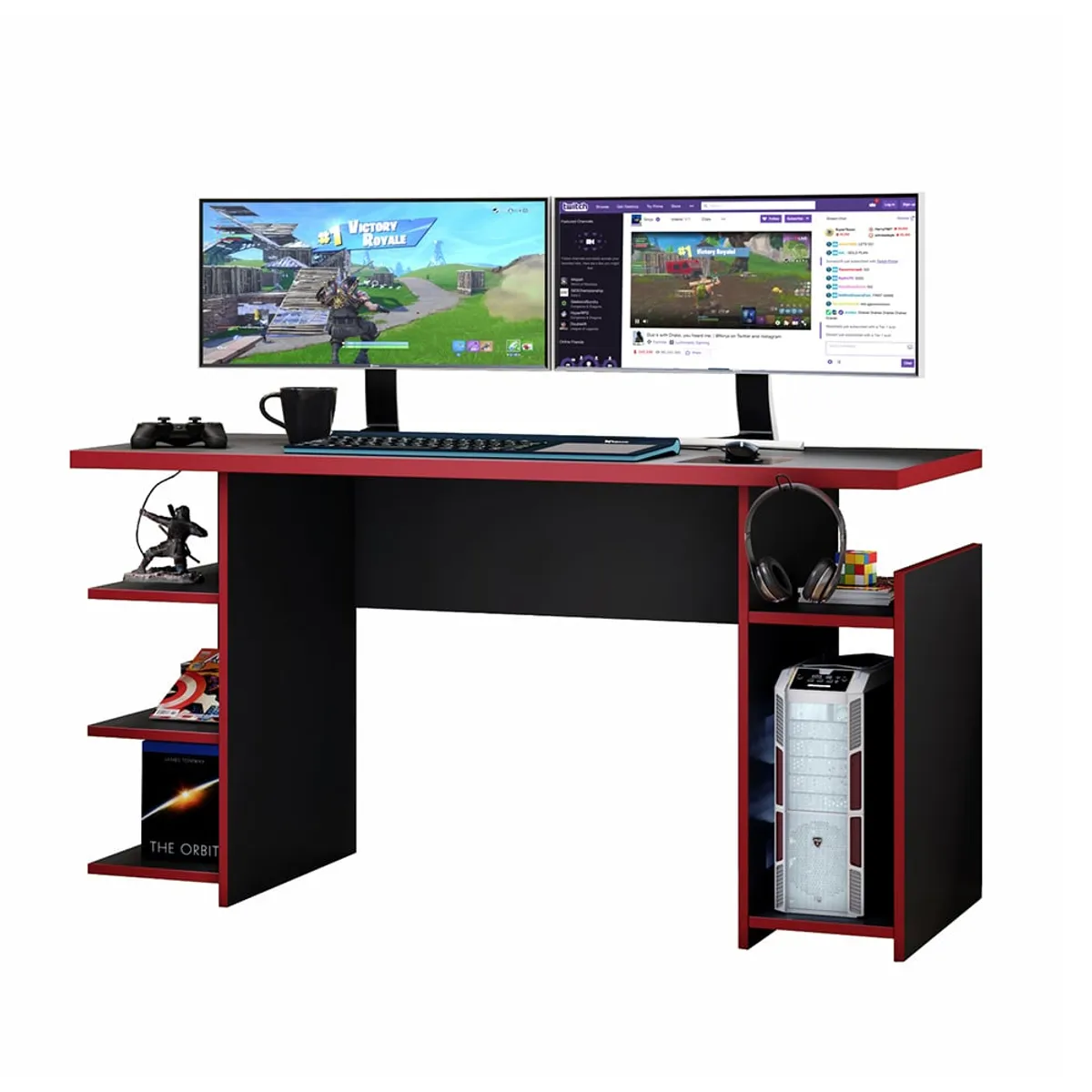 HOME MOBILI - Escritorio Gamer Stellar NegroRojo…