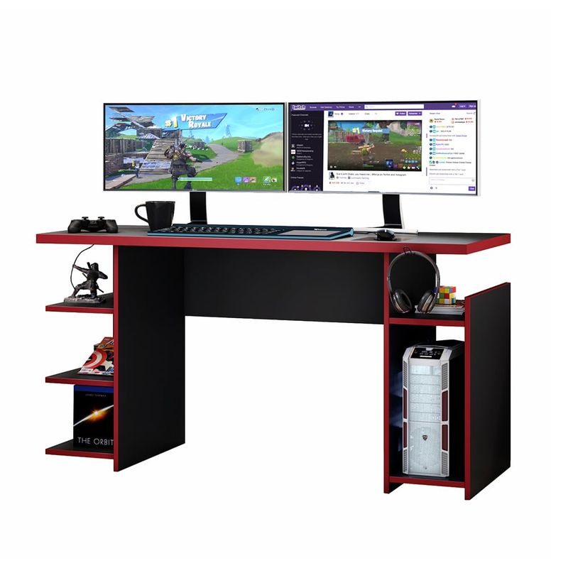 HOME MOBILI - Escritorio Gamer Stellar NegroRojo