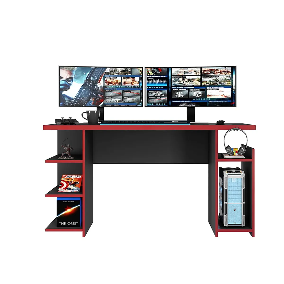 HOME MOBILI - Escritorio Gamer Stellar NegroRojo…