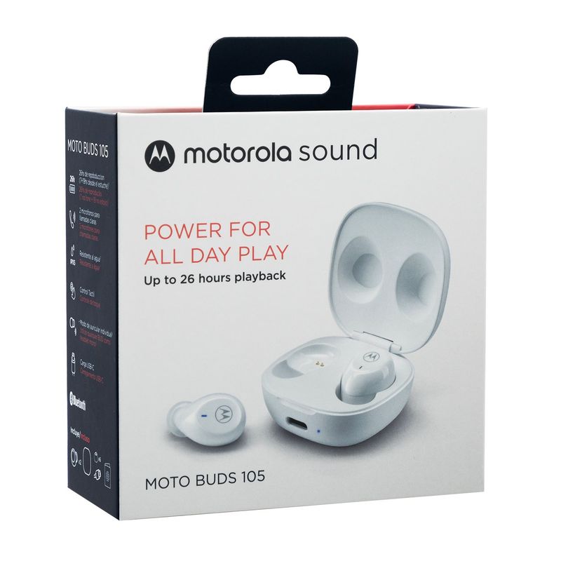 MOTOROLA - Audifono Motorola Moto Buds 105 True Wireless Blanco.