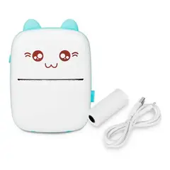 GENERICO - Mini Impresora Térmica Portátil Bluetooth Gatito + 1 Rollo