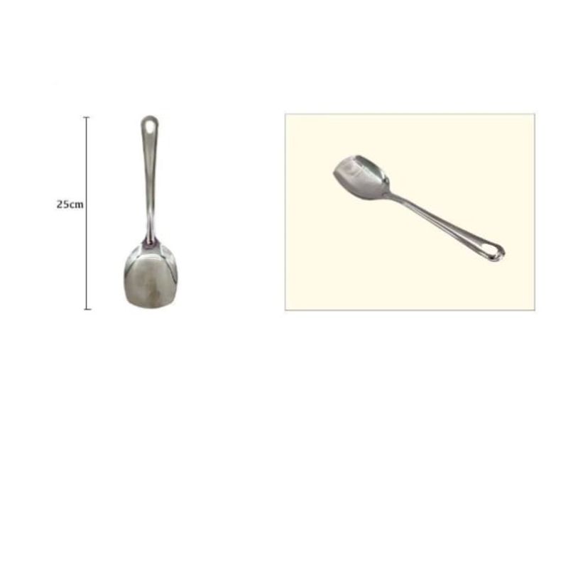 GENERICO - Cuchara De Acero Inoxidable 25Cm Set 2 Cuadrada