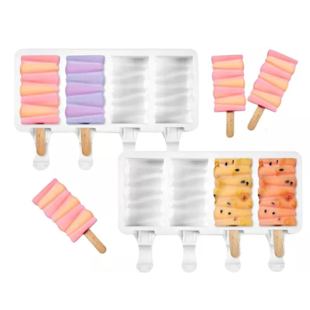 PASTELERIUSCL - Pack X2 Moldes De Silicona Para Helados Molde Helado Pale419