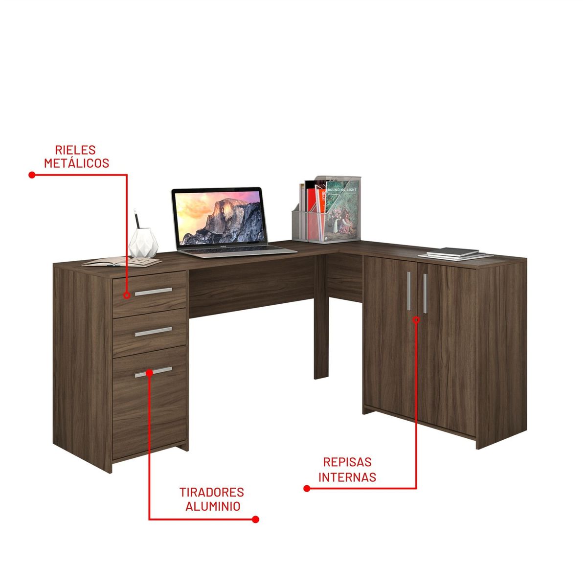 HOME MOBILI - Escritorio Lira Café 3 Puertas 2 Cajones…