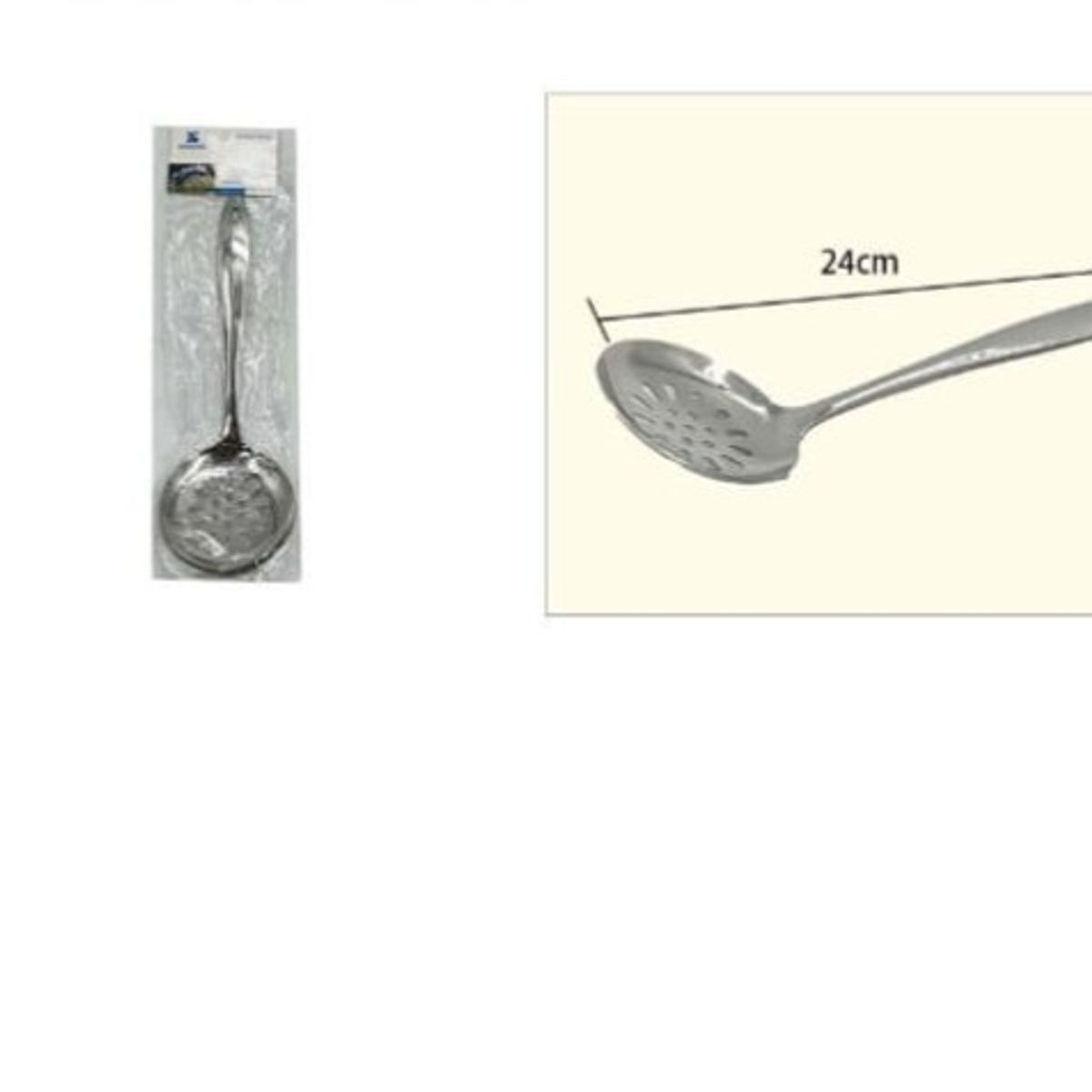 GENERICO - Cuchara Colador Acero Inoxidable 24Cm