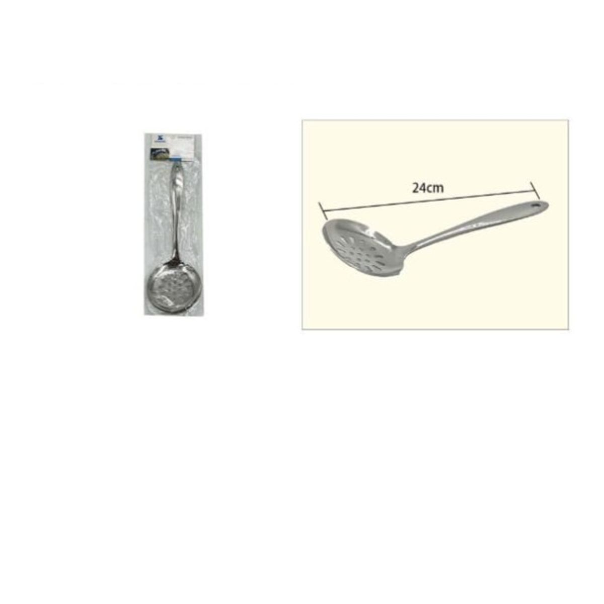GENERICO - Cuchara Colador Acero Inoxidable 24Cm