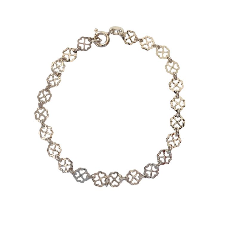 Pulsera Trebol Mini Plata Fina 925 Plateado TALLA UNICA