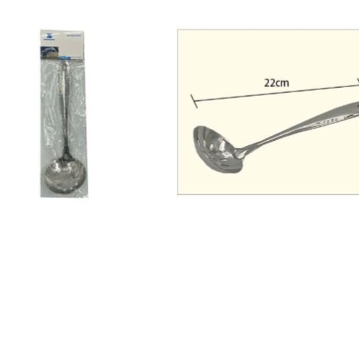GENERICO - Cuchara Colador Acero Inoxidable 22 Cm