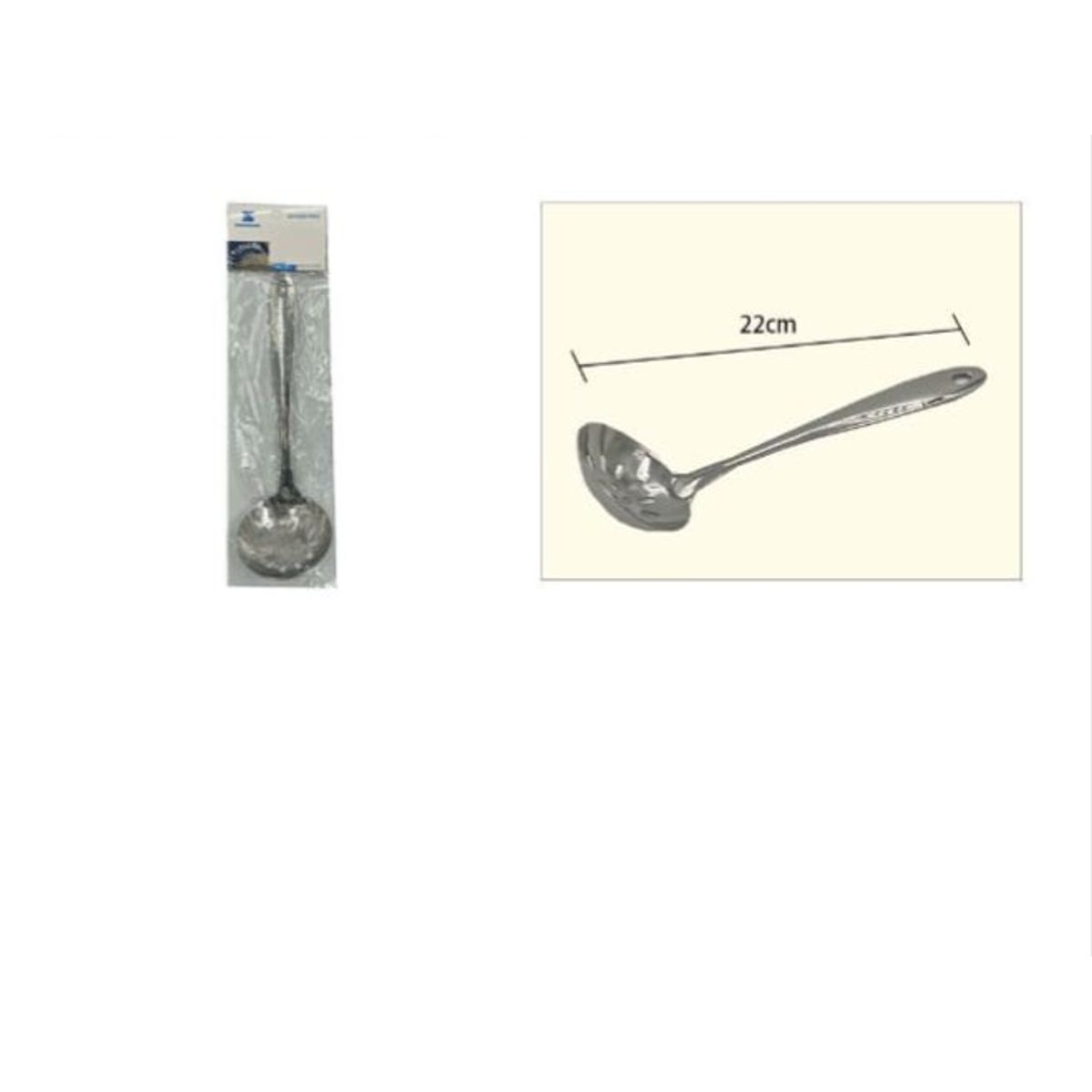 GENERICO - Cuchara Colador Acero Inoxidable 22 Cm