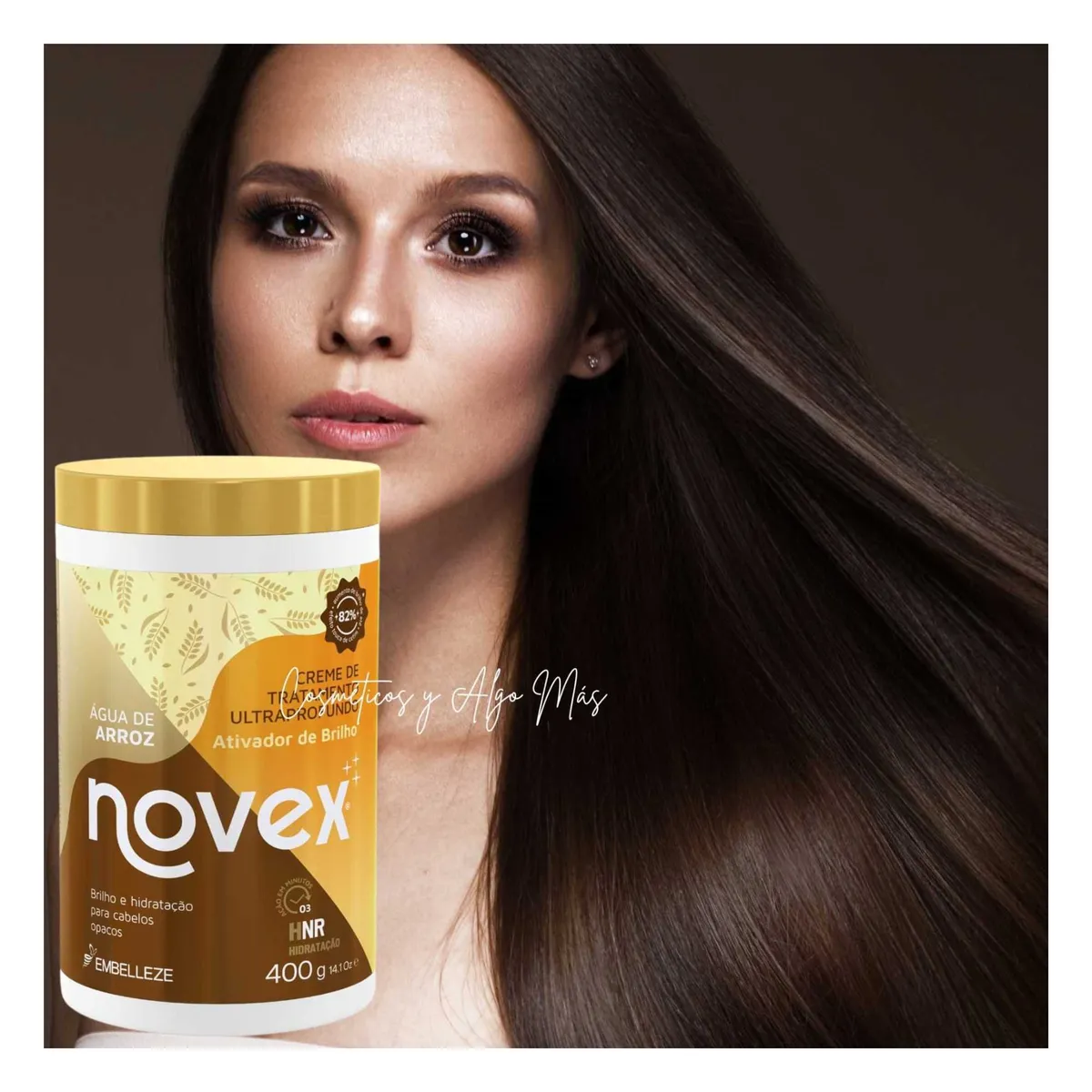 NOVEX - Crema de Tratamiento Brillo Mágico Agua de Arroz 400g NOVEX