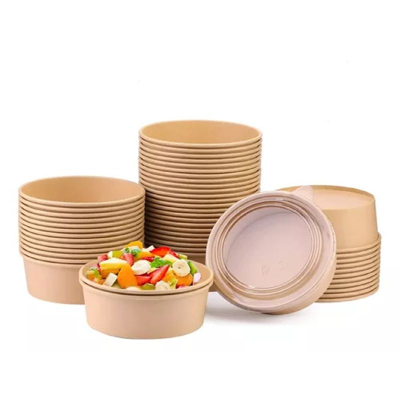 PASTELERIUS - 200 Bowls Plastico Bowl Con Tapa Bowl Kraft Envases 1300cc