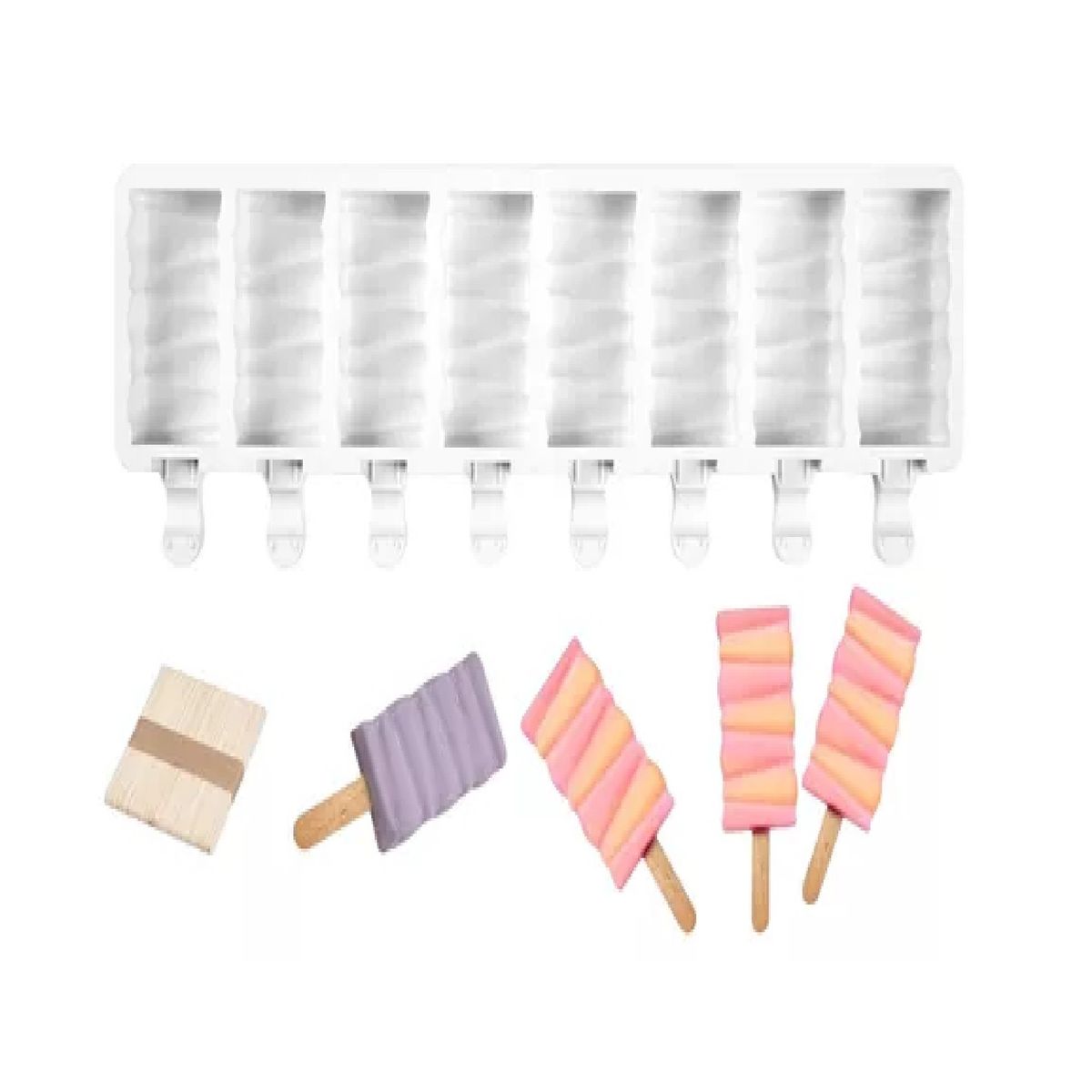 PASTELERIUSCL - Moldes De Silicona Para Helados Molde Paletas Helado 8c 446