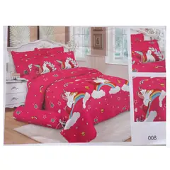 GENERICO - Cobertor De Verano Para Niños De Una Plaza Y Media Unicornio fucsia