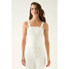 ASH - Blusa Sin Mangas Crudo Mujer