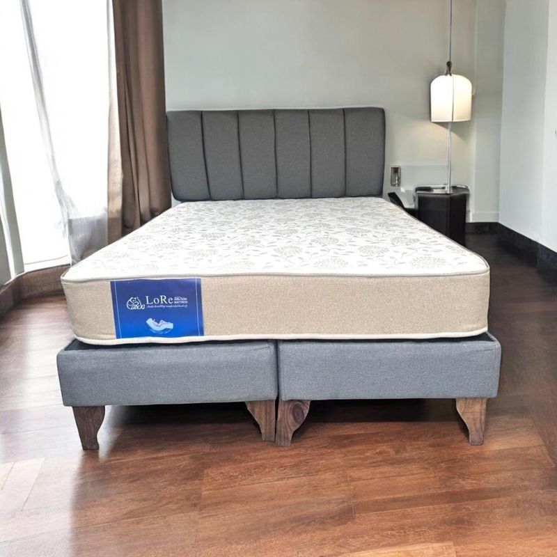 GENERICO - Cama  Tubular 2plazas color Gris LINO