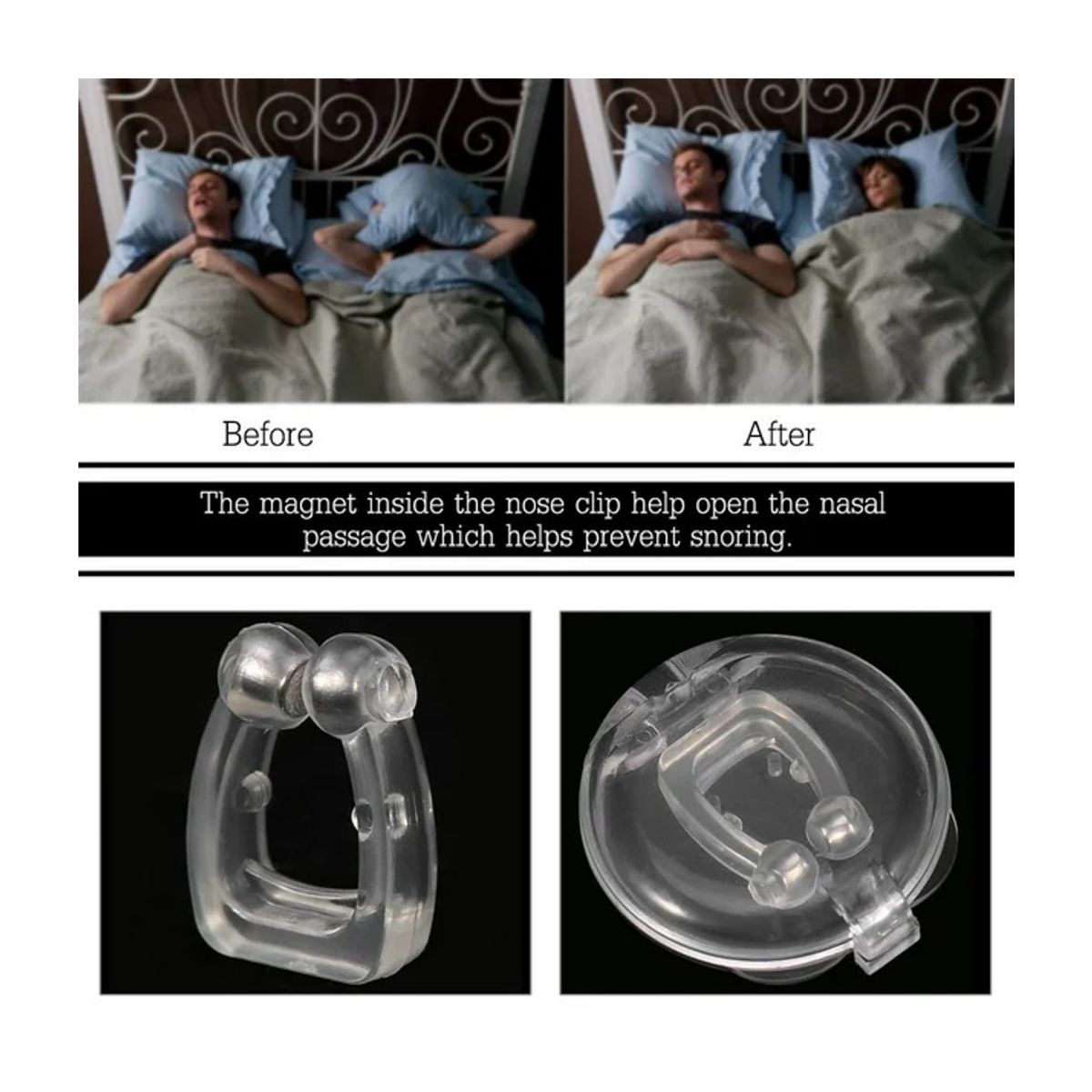 GENERICO - Mini imán Clip De Nariz Anti Ronquidos Apnea