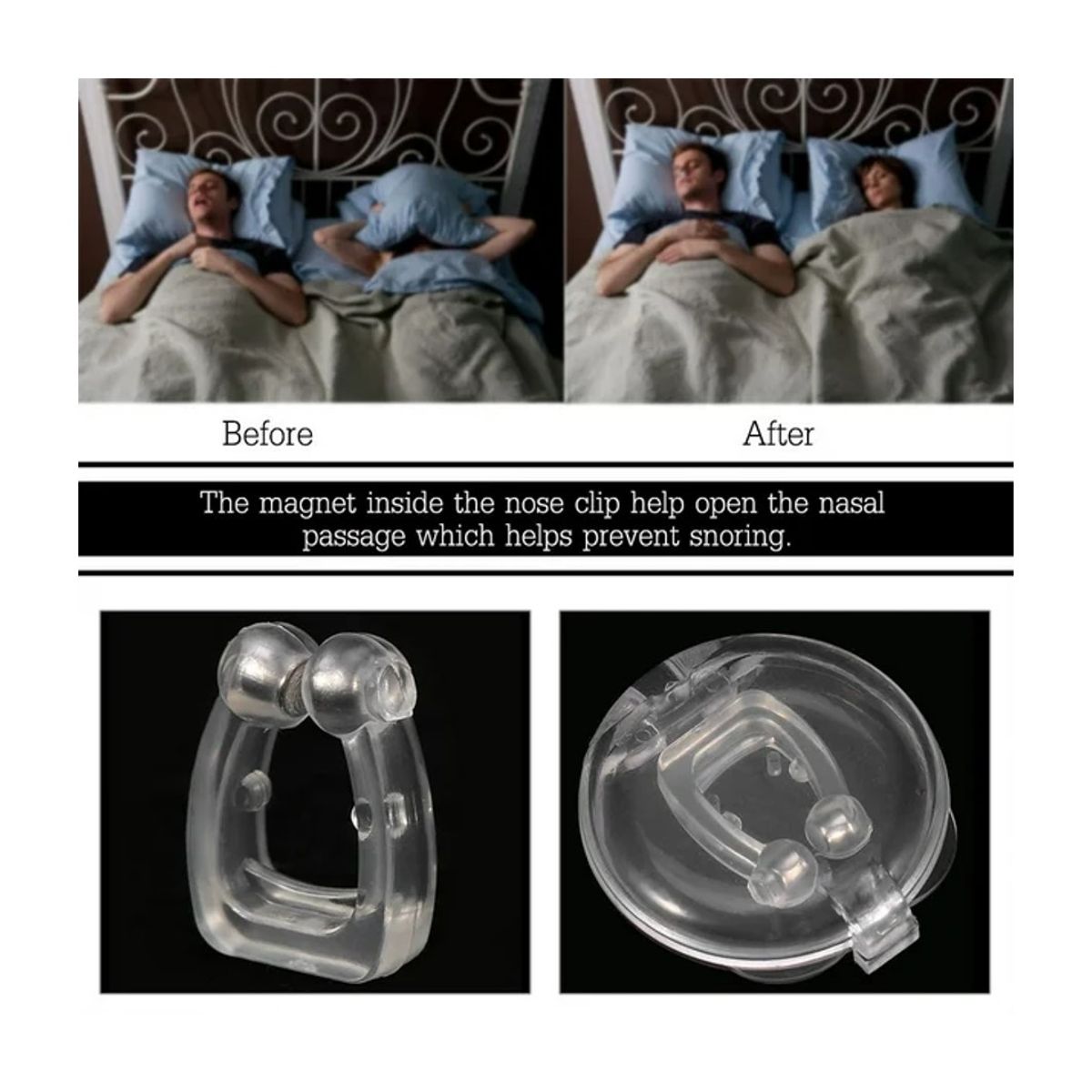 GENERICO - Mini imán Clip De Nariz Anti Ronquidos Apnea