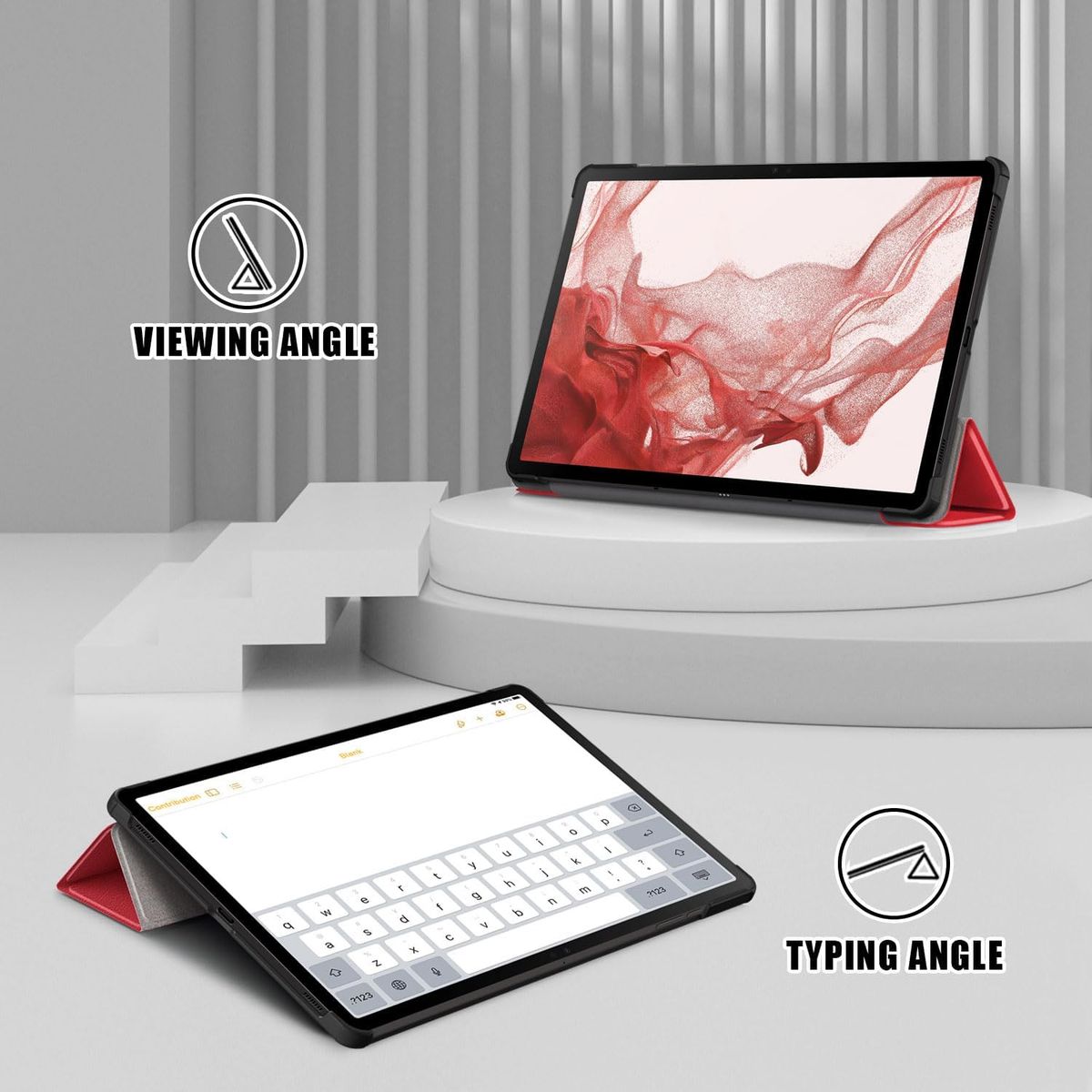 GENERICO - Funda Inteligente compatible con Samsung Galaxy Tab S8 Plus  Rosa Gold