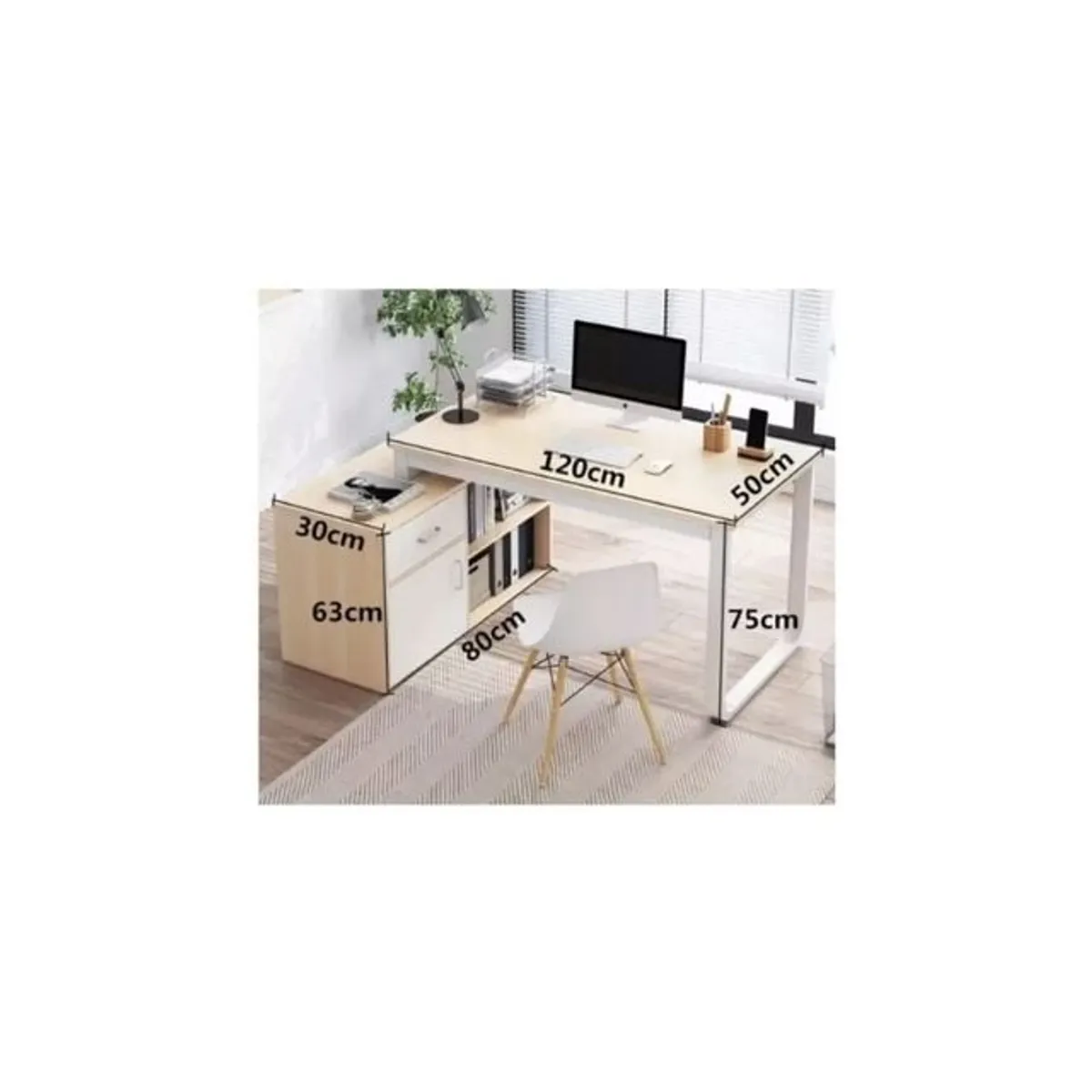 GENERICO - Escritorio De Trabajo Forma L Con Cajones