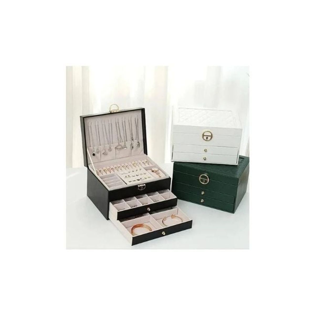 GENERICO - Joyero Caja De Joya Dos Capas Tipo Maleta Organizador Joyas