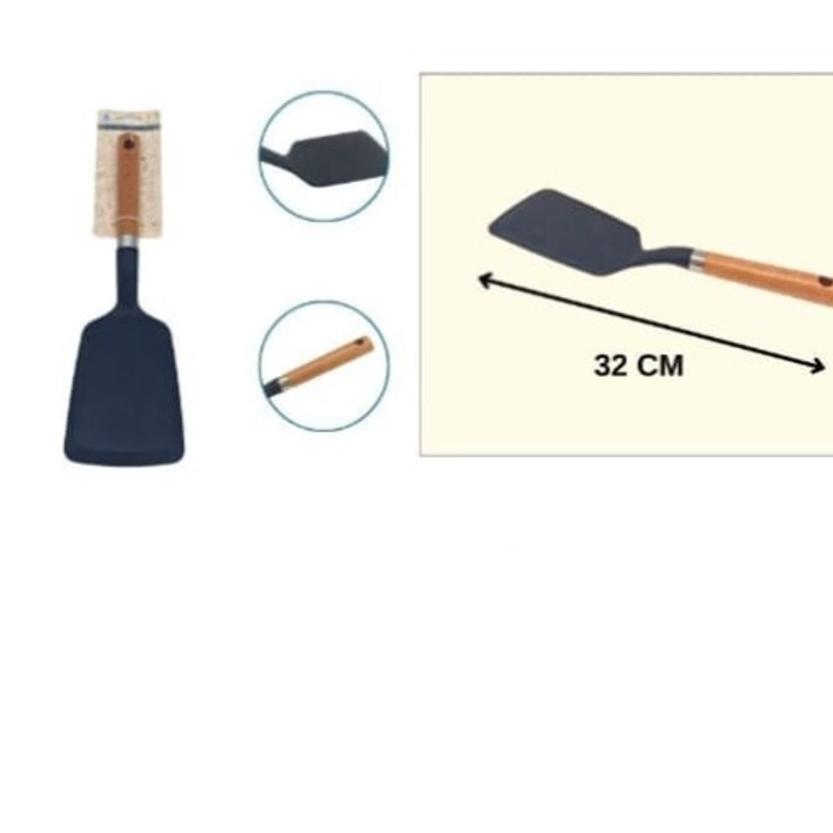 GENERICO - Espatula De Silicona Mango De Madera 32Cm