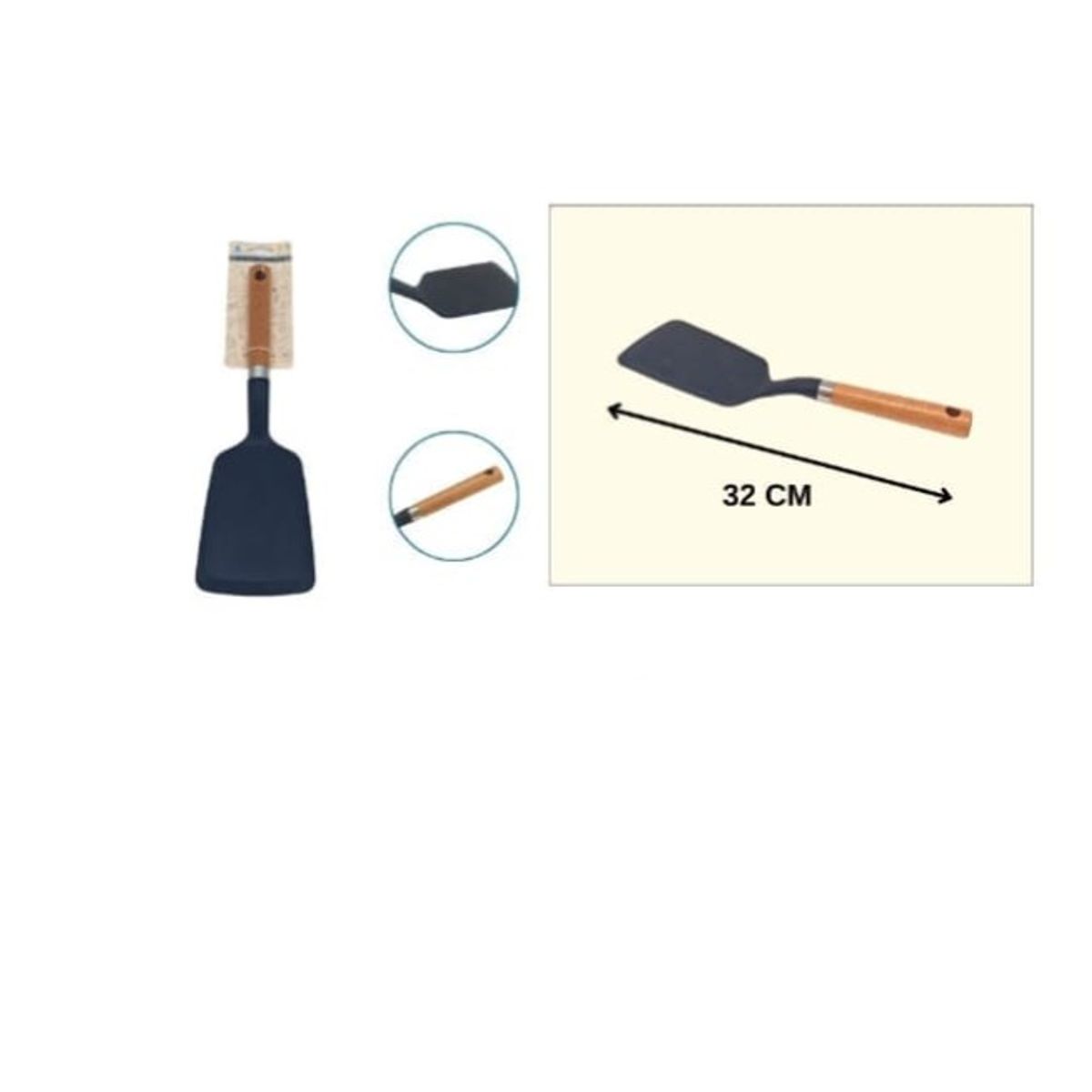 GENERICO - Espatula De Silicona Mango De Madera 32Cm