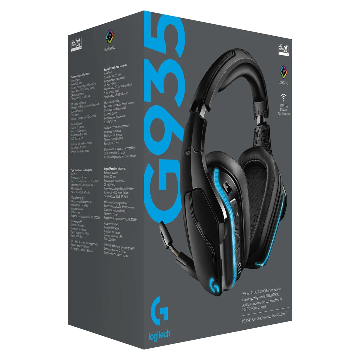 LOGITECH - AUDIFONO GAMER HEADSET INALAM SORRLIGHT G935 7.1