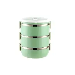 GENERICO - Lonchera Térmica Fiambrera 3 Niveles 2100ml: Comida Caliente