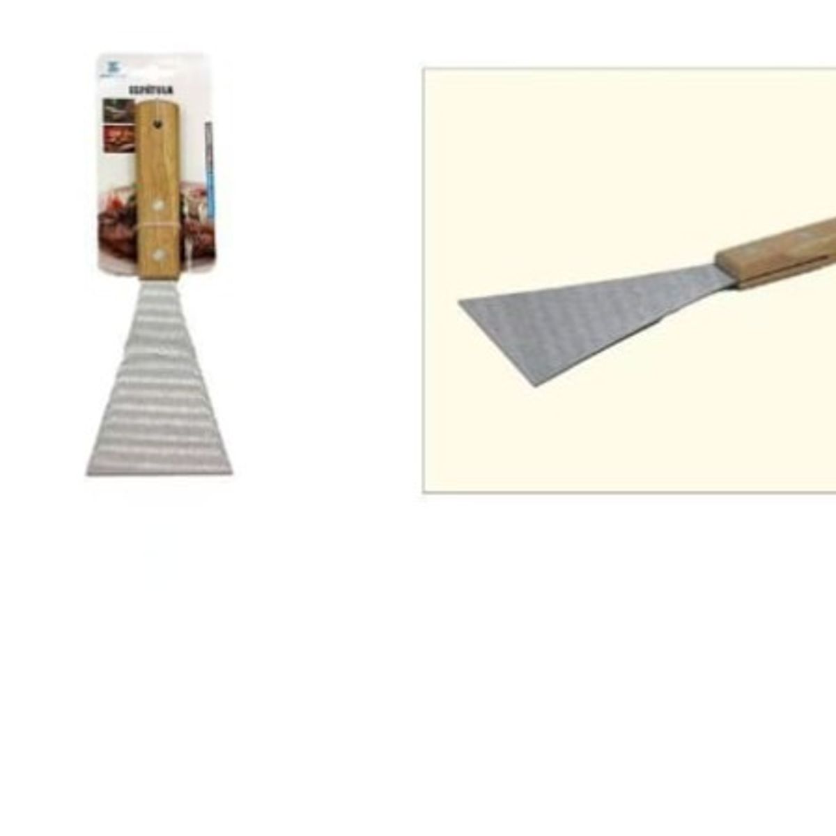 GENERICO - Espatula Reposteria Acero Inoxidable Mango Madera