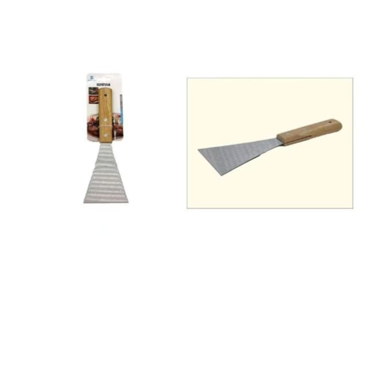 GENERICO - Espatula Reposteria Acero Inoxidable Mango Madera