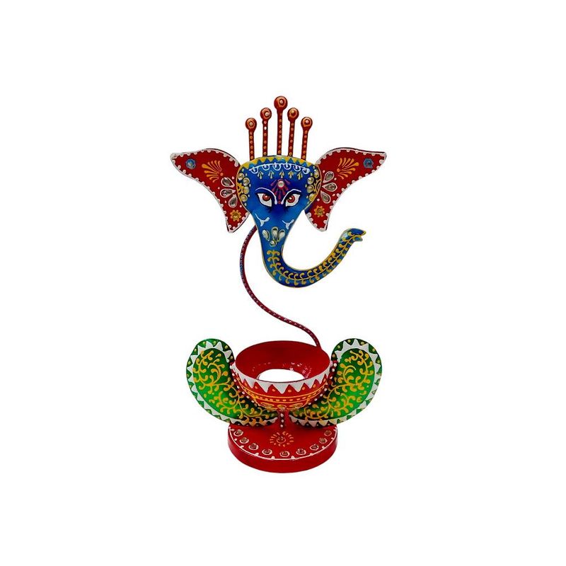 GENERICO - Porta Vela Latón Elefante - Diseño Intrincado Y Decorativo