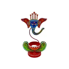 GENERICO - Porta Vela Latón Elefante - Diseño Intrincado Y Decorativo