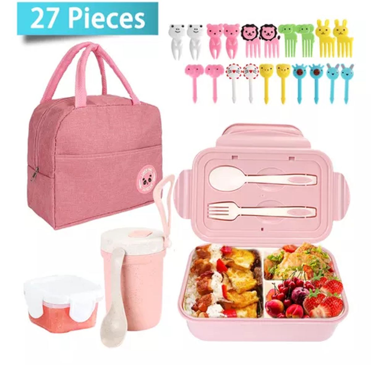 GENERICO - Bolso Lonchera Térmica Y Fiambrera Set Para Niños Adultos