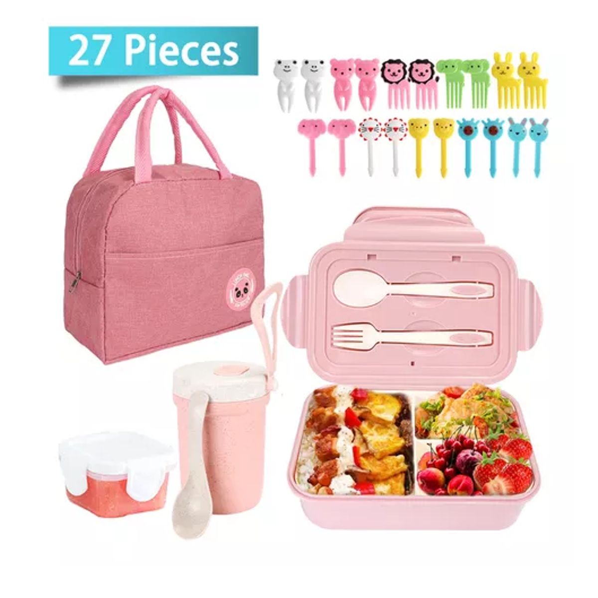 GENERICO - Bolso Lonchera Térmica Y Fiambrera Set Para Niños Adultos