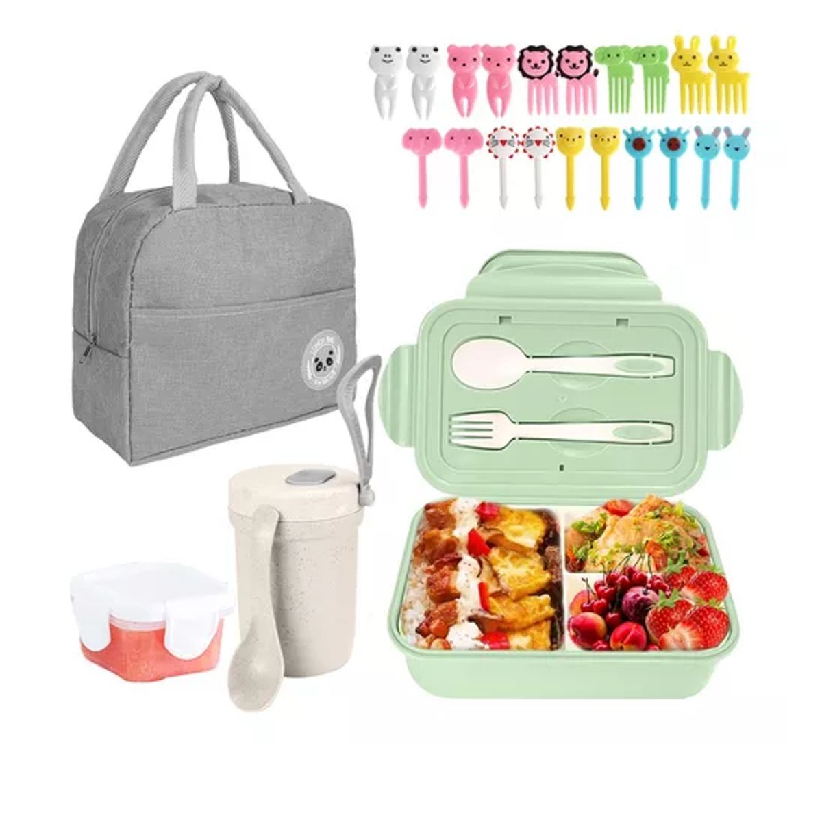 GENERICO - Bolso Lonchera Térmica Y Fiambrera Set Para Niños Adultos